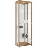 Vitrine FIF MÖBEL "OPTIMA", nocefarben, B:58cm H:172cm T:33cm, Holzwerkstoff, Sicherheitsglas ESG, Schränke, Vitrine, Standvitrine/Glasvitrine 2x Glastür,perfekt für Sammler,Sammlervitrine