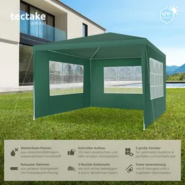 Tectake tectake® Pavillon, 3 x 3 m, im Stecksystem, mit UV-Schutz, wasserdicht,