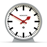 NEWGATE® M Kaminuhr Eisenbahn Leise Sweep - 'No Tick' - Eine moderne Kaminuhr - Kleine Uhr - Uhren für Wohnzimmer - Bürouhr - Schreibtischuhr - Kaminuhren - Bahnhofszifferblatt - (Grau)