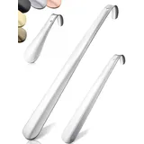 JK Trade® 3er Set STABILE Edelstahl Schuhlöffel | 15, 29 & 42cm | Schuhanzieher Edelstahl Kurz, Mittel & Lang | Schnell & Einfach | optimierte Länge & Breite | Business Modern - Einheitsgröße