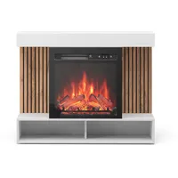Vicco Elektrokamin Lynea, 100 cm mit realistischem Flammeneffekt und Heizung 1800W, Weiß - Bioethanolkamin, x 80 x 25