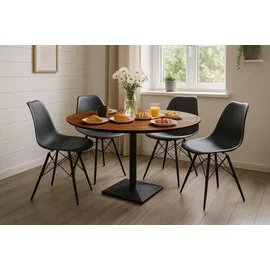 sam möbel gmbh Bistrotisch 110 x 75 cm Akazie nussbaumfarben/schwarz