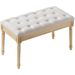 VEVOR 16" Polsterbank Ottomane Bank für Eingangsbereich Esszimmer Schlafzimmer Beige
