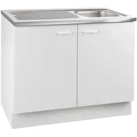 Menke Unterschrank Spülenunterschrank 100 x 85 x 60 cm Weiß