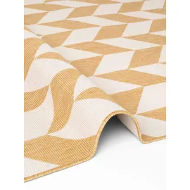 Ted Baker Terrick Wendeteppich", gelb Ocker weiß), B:200cm H:8mm L:300cm, Polypropylen, Teppiche, Teppich, Designteppich, Wetterfest, Pflegeleicht, Modern, Wohnzimmer, Terrasse