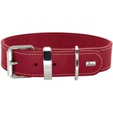 Hunter Aalborg Special Hundehalsband, Leder, strapazierfähig, komfortabel, 45 (S), rot