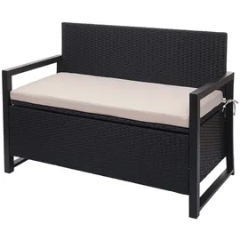 Mendler HWC-F39 2er Sitzbank 120 x 60 x 85 cm Beige