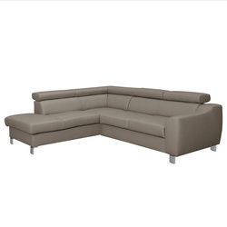 Ecksofa Aspen Leder Grau Schlamm