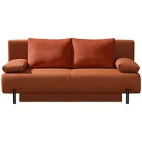 Novel Schlafsofa, Terracotta, Textil, 2-Sitzer, Füllung: Schaumstoffflocken,Schaumstoffflocken, 197x88x89 cm, Made in EU, Liegefunktion, Wohnzimmer, Sofas & Couches, Schlafsofas, Schlafsofas mit Bettkasten