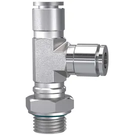 Riegler T-Steckverschr., L-Form, drehbar, G 3/8 a., Schlauch- Ø8, ES