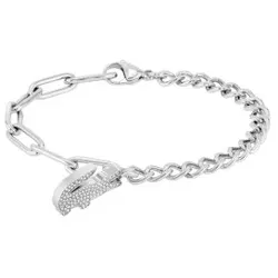Lacoste für Damen. 2040146 Versilbertes Stahlarmband (OSFA), Lässig, Armbänder, Rostfreier Stahl