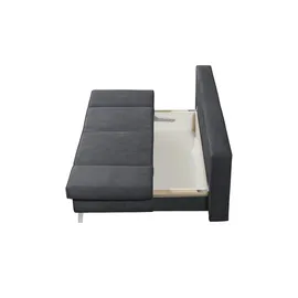 Sofa.de Schlafsofa Mikrofaser mit Bettkasten 2-Sitzer Grau