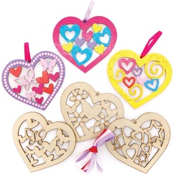 Herzförmige Holzdekorationen  (pro Set 10) Bastelaktivitäten Valentinstag