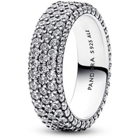 PANDORA Timeless Dreireihiger Pavé Ring aus Sterling Silber mit Cubic Zirkonia Timeless Collection, Größe 54, 192634C01-54