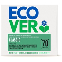 Ecover Classic Spülmaschinen-Tabs Zitrone & Limette (70 Stück/ 1,4 kg), Spülmittel mit pflanzenbasierten Inhaltsstoffen, Ecover Spülmaschinentabs für eine kraftvolle Reinigung