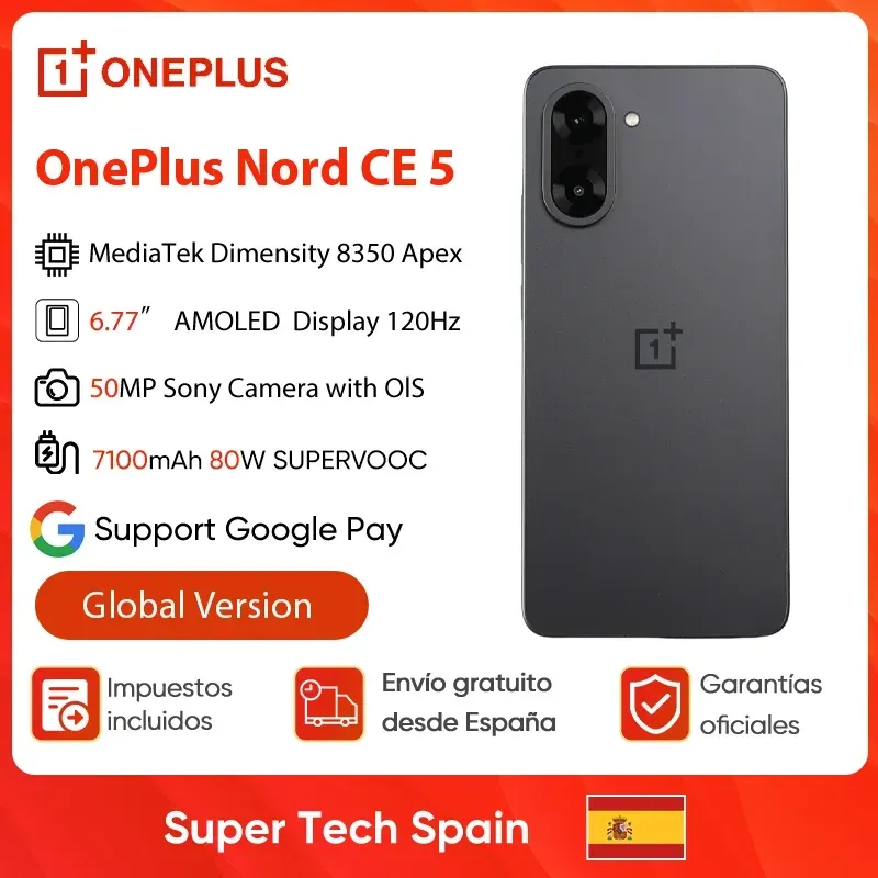 Oneplus Nord Ce 5 5g Smartphone Mediatek Dimensity 8350 Apex 6,77 Zoll Amoled Display 7100Mah 80W Supervooc 50Mp Sony Kamera Ols