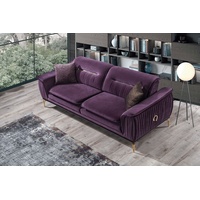 Villa Möbel 3-Sitzer Bologna Sofa mit umklappbarer Rückenlehne, 1 Stk. 3-Sitzer, Quality Made in Turkey, Luxus-Microfaser (100% Polyester) lila