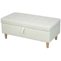 MC Star 2-Sitzer Sofa, Doppelsitzsofa mit Kautschukholzbeinen, Polstersofa, für Wohnzimmer, Schlafzimmer, Cremeweiß beige