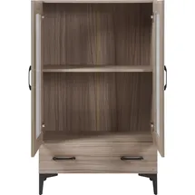 [en.casa] Vitrinenschrank Søndersø 70x31x115 cm Sonoma-Eichenoptik