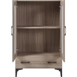 [en.casa] Vitrinenschrank Søndersø 70x31x115 cm Sonoma-Eichenoptik