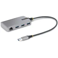 Startech StarTech.com 3-Port USB Hub with Ethernet 3x USB-A Ports, Gigabit Ethernet RJ45, USB 3.0 5Gbps, Bus-Powered, USB auf USB Verteiler/Adapter - 30cm langes Kabel - Laptop Mini USB Hub mit LAN (5G3AGBB-USB-A-HUB)