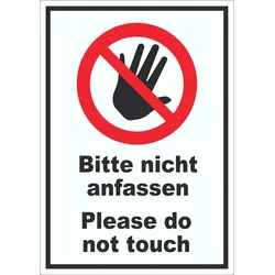 Bitte nicht anfassen Aufkleber Do not touch A7 (74x105mm)