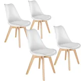 Tectake tectake® Esszimmerstühle Friederike 4er Setweiß