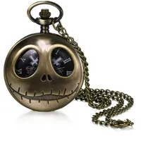 Avaner Antike Taschenuhr Analog Steampunk Uhr mit arabischen Ziffern Kette für Herren Damen Bronze Quarzwerk/Handaufzugwerk Vatertag Halloween Weihnachten Geschenk