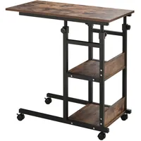 Homcom Beistelltisch mit Rollen, höhenverstellbar 80x40x72-82 cm