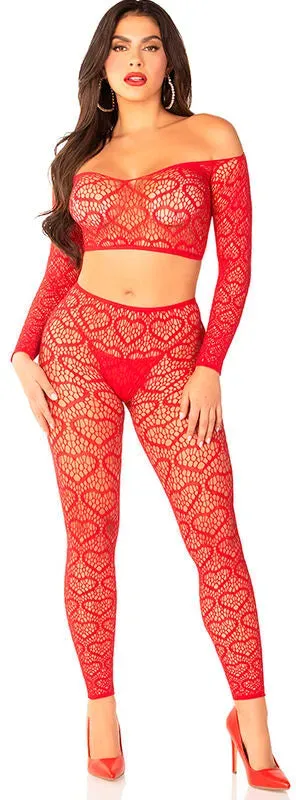 LEG AVENUE  Crop Top + Strümpfe One Size (Einheitsgröße)