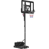sportnow Basketballkorb Outdoor, Verstellbare Korbhöhe 230-305 cm, Basketballständer mit 110 x 75 cm bruchsichere Rückwand mit Rädern, gefederter Korb, Gewicht für Erwachsene