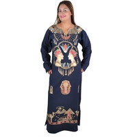 Cleopatra Pharao Kostüm Damen-Kaftan Faschingskostüm Karnevalskostüm Ägypterin, Nachtblau (56-58 (3XL))