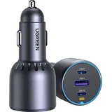 UGREEN 75W 3-Port Fast Car Charger Grau/Schwarz