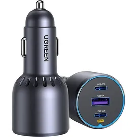 UGREEN 75W 3-Port Fast Car Charger Grau/Schwarz