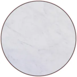 WOMO-DESIGN Beistelltisch 2er Set Phoenix I Ø40/Ø45 cm, Weiß Marmor/Kupfer, handgefertigt, Unikat