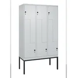 C+P Z-Spind Classic PLUS, Gestell, 6 Abteile, HxBxT 212x120x50cm, Sicherheitsdrehriegel, Hellgrau/Hellgrau von PROREGAL