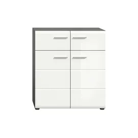xonox.home Schuhschrank Salsa ca. 80x90x37 cm Weiß/Rauchsil.