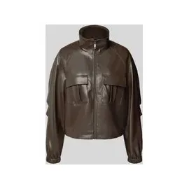Comma, Jacke in Glattleder-Optik mit aufgesetzten Taschen - 38