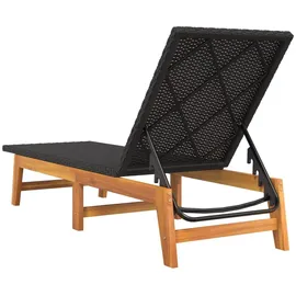 vidaXL Sonnenliege 75 x 58 x 87 cm Schwarz