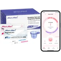 MOMMED Ovulationstest Kit HCG15-LH40, 15 Schwangerschaftstests und 40 Ovulationstests mit 55 Urinbechern Zuverlässiger und schneller Frühschwangerschaftstest