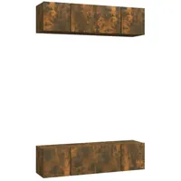 VidaXL TV-Wandschränke 4 Stk. Räuchereiche 60x30x30 cm Holzwerkstoff