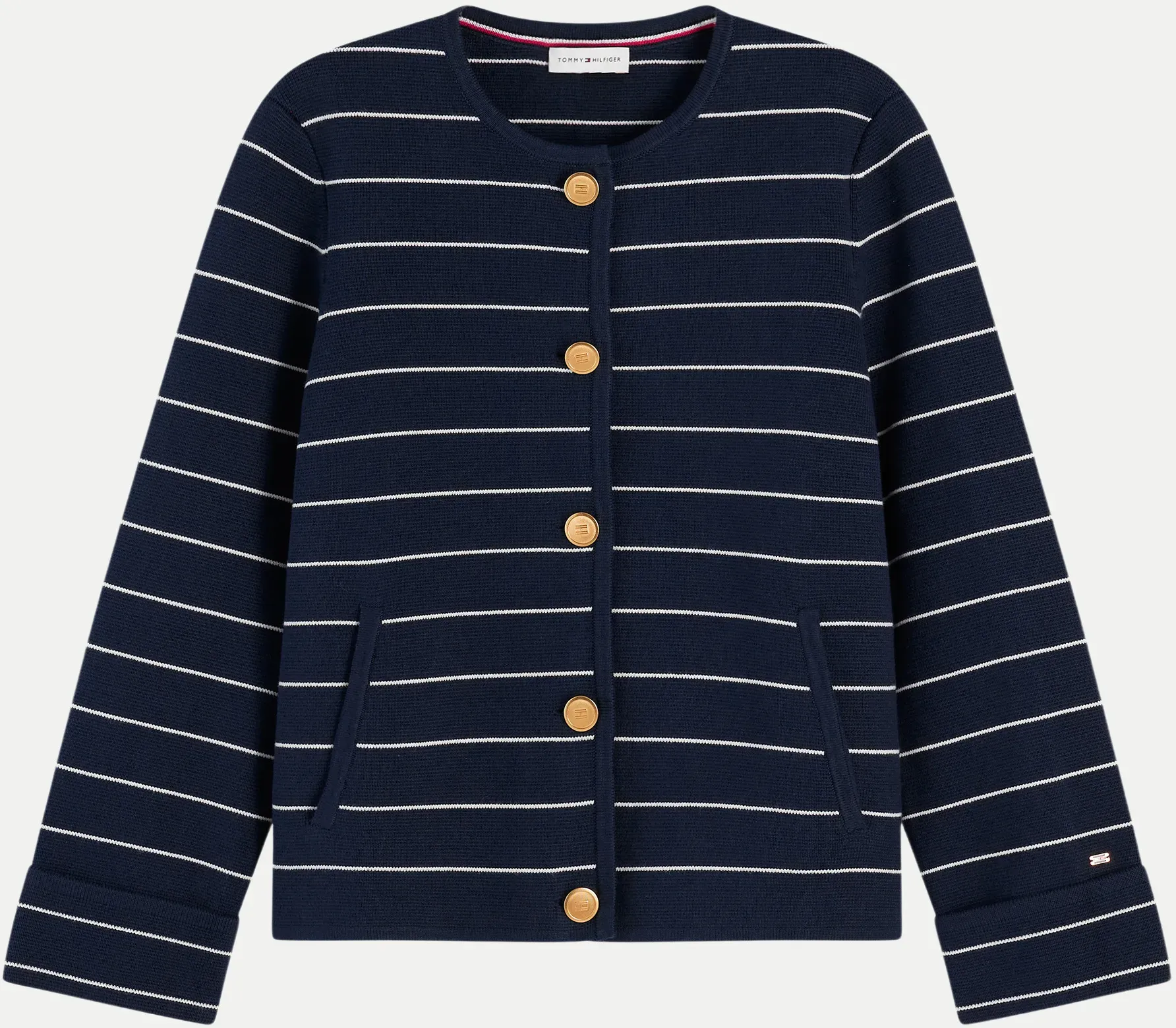 Cardigan mit goldfarbenen Knöpfen Blau S