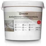 Hausa Feuchtraumfarbe Anti Schimmel Farbe weiß, Feuchtraum Wandfarbe hochdeckende Spezialfarbe für Keller Bad 3 kg weiß