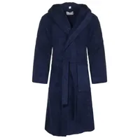 CLASS HOME COLLECTION Unisex-Bademantel mit Kapuze – Baumwoll-Frottee Morgenmantel für Damen & Herren, klassisch, 100% Baumwolle, Kapuze, Binde Gürtel, Mit Kapuze, zwei aufgesetzten Taschen und Bindegürtel blau XXL