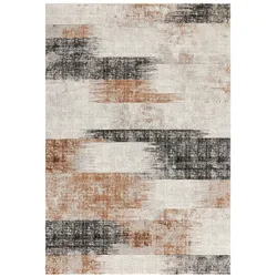 Kadima Design Velours-Teppich | 120x170 cm, 1,1 cm Florhöhe | Terrakotta | Geometrische Formen | Fußbodenheizung geeignet | TIBER-Orte Kollektion