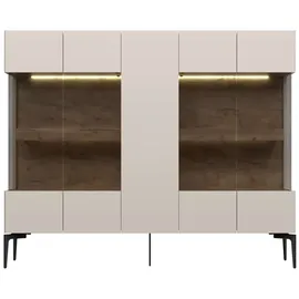 OTTO home Highboard 152 x 125 x 42 cm Beige / Weiß