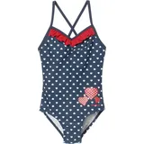 Playshoes Badeanzug Herzchen Rot/Weiß/Dunkelblau 122/128