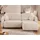s-style möbel ECKSOFA Candy mit Schlaffunktion Hellbeige Bouclé-Stoff - Ottomane rechts