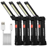 BlingBin LED Arbeitsleuchte Magnetische Taschenlampe, USB-Lade-COB-Arbeitsleuchte, Arbeitslicht, USB Wiederaufladbare, LED fest integriert, COB, Zusammenklappbare LED Taschenlampe Für Die Autoreparatur Im Freien schwarz 2.5 cm x 4 cm x 20 cm