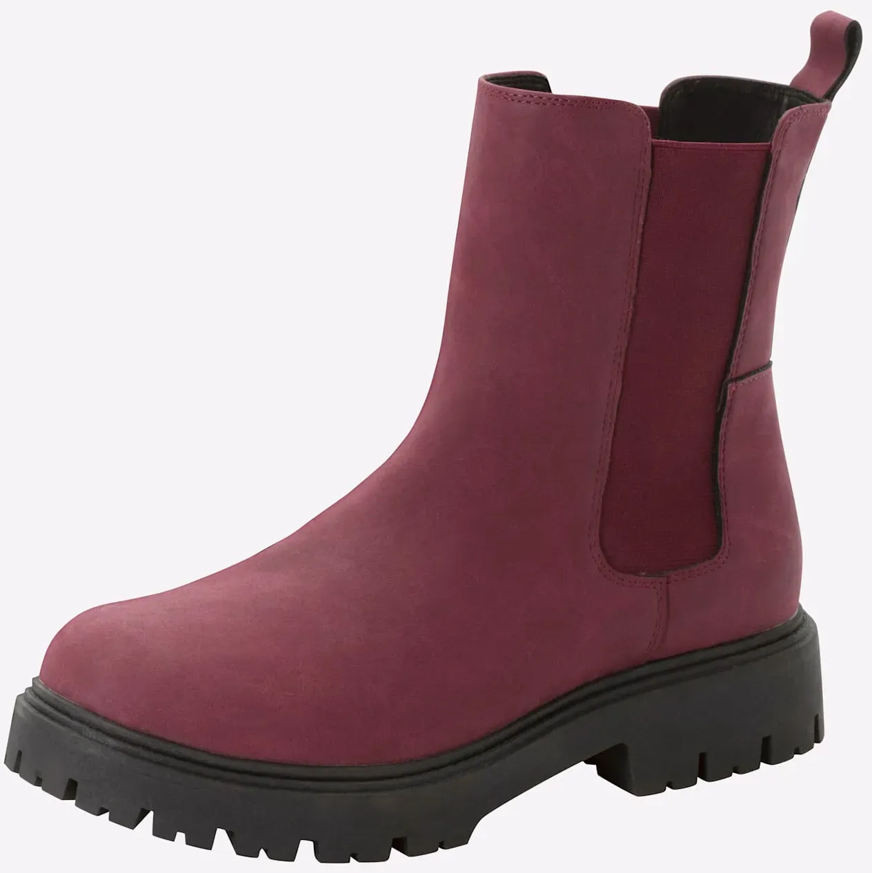 Ankleboots SHEEGO, Damen, Gr. 42, XL-Schaft, bordeaux, Lederimitat, Schuhe Ankleboots